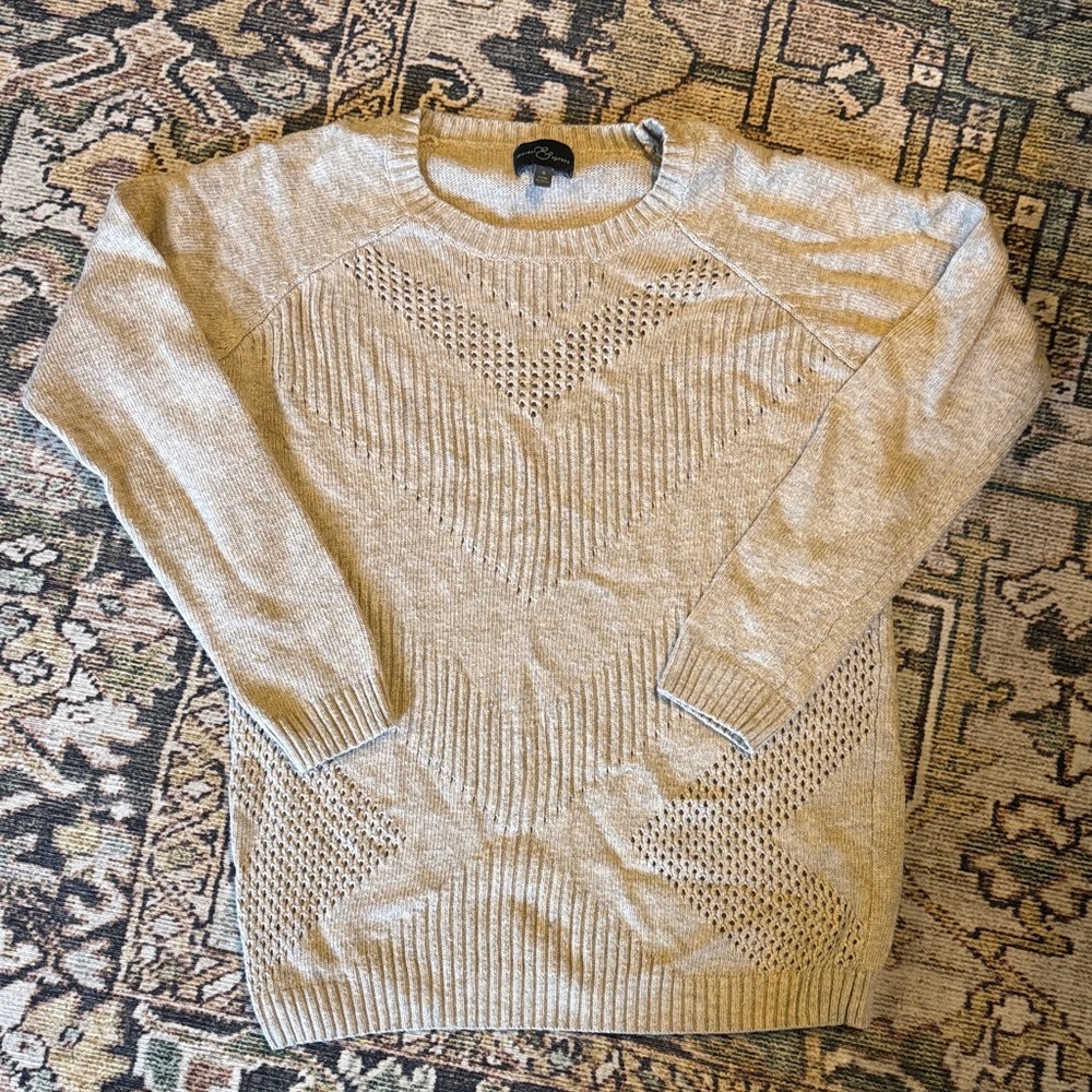 Market & Spruce Beige Knit Sweater